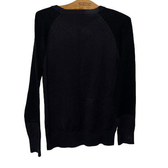 French Connection Black Colorblock Raglan Sweater Size Large - Picture 9 of 9